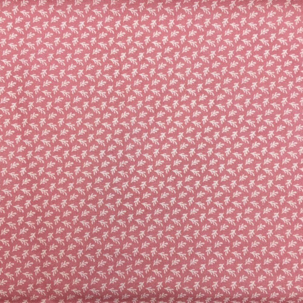 1/2 Yard Peter Pan Fabrics Quilting Material Pink White Sprigged Calico Leaves